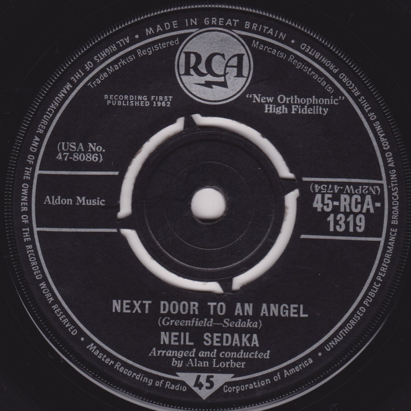 Neil Sedaka – Next Door To An Angel (RCA 1962) 7" vinyl single VG/-