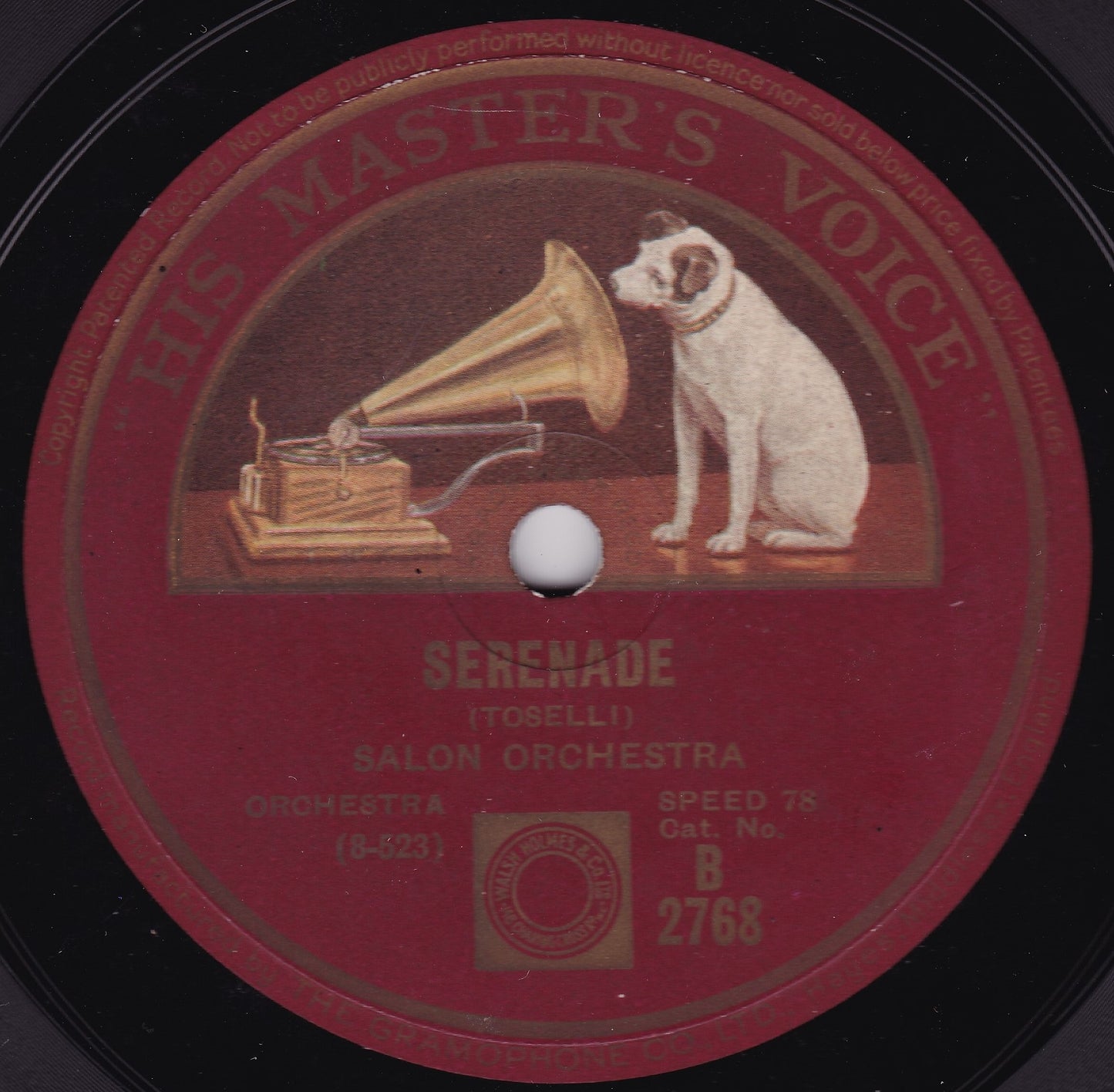 Salon Orchestra ‎– Serenade (HMV) 10" shellac VG/G+