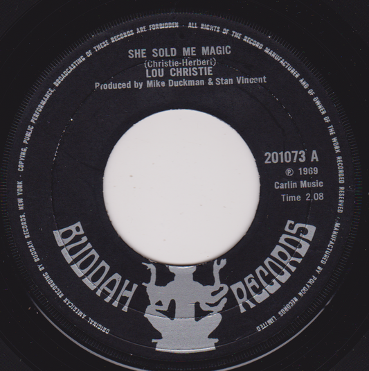 Lou Christie ‎– She Sold Me Magic (Buddah 1969) 7" vinyl single VG/- jukebox