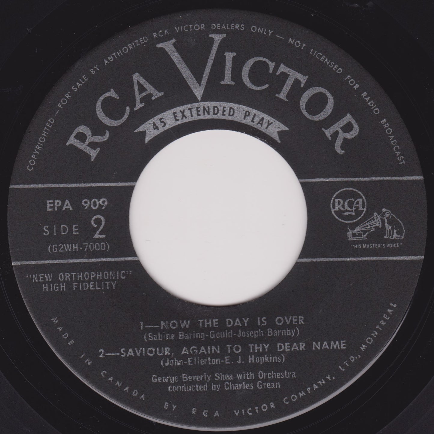 George Beverly Shea - An Evening Prayer (RCA Victor) 7" vinyl EP VG/- Canada jukebox