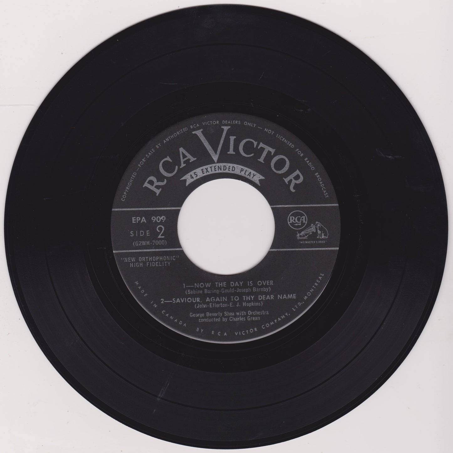 George Beverly Shea - An Evening Prayer (RCA Victor) 7" vinyl EP VG/- Canada jukebox