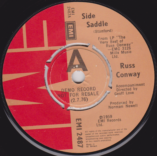 Russ Conway – Side Saddle (EMI) 7" vinyl single VG/G+ promo