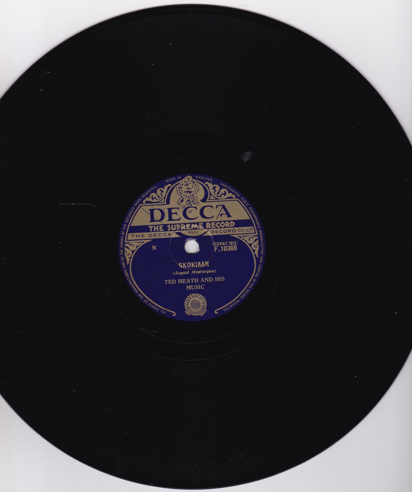 Ted Heath And His Music – Skokiaan / Bone Idle (Decca) 10" shellac VG/-