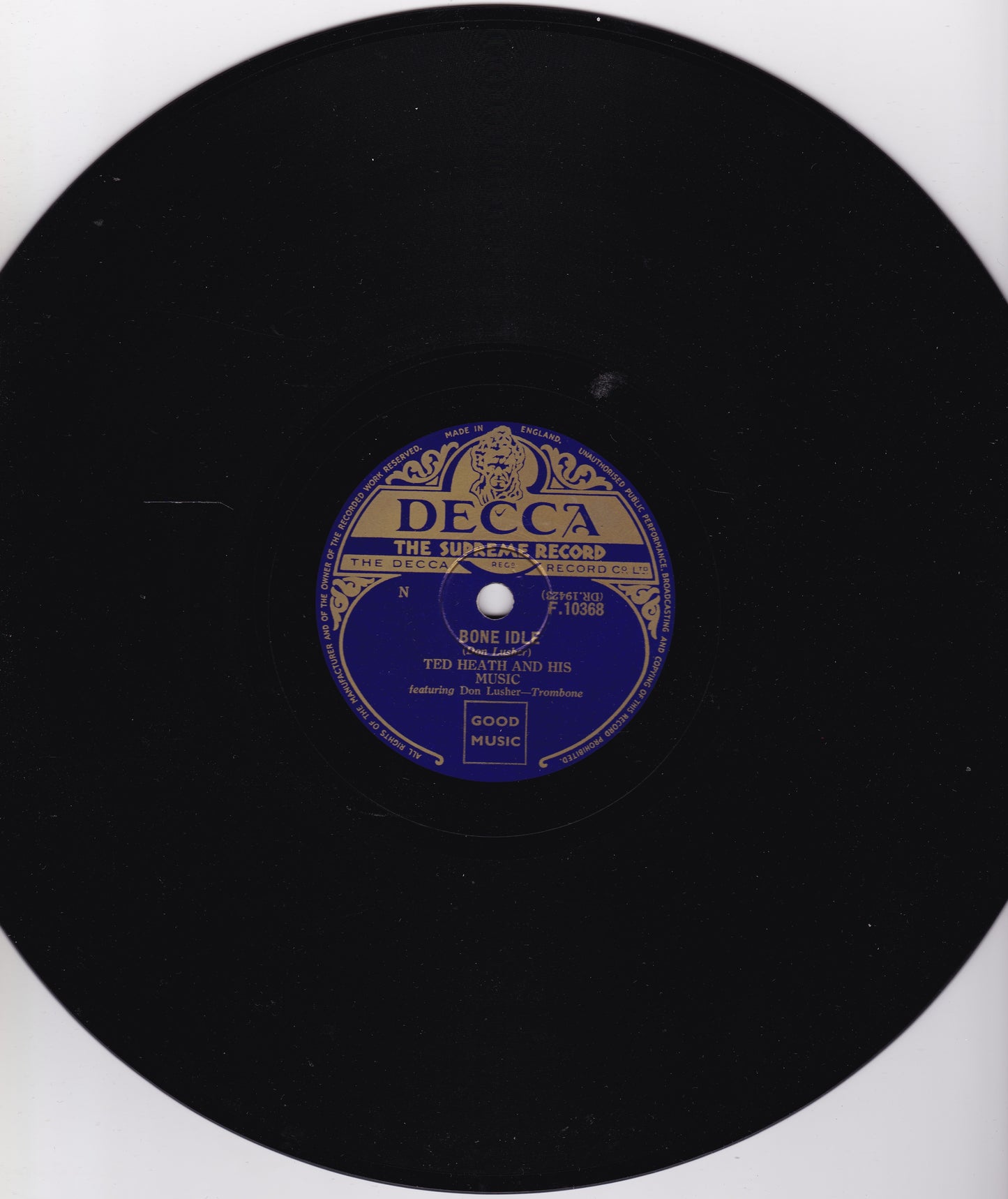 Ted Heath And His Music – Skokiaan / Bone Idle (Decca) 10" shellac VG/-