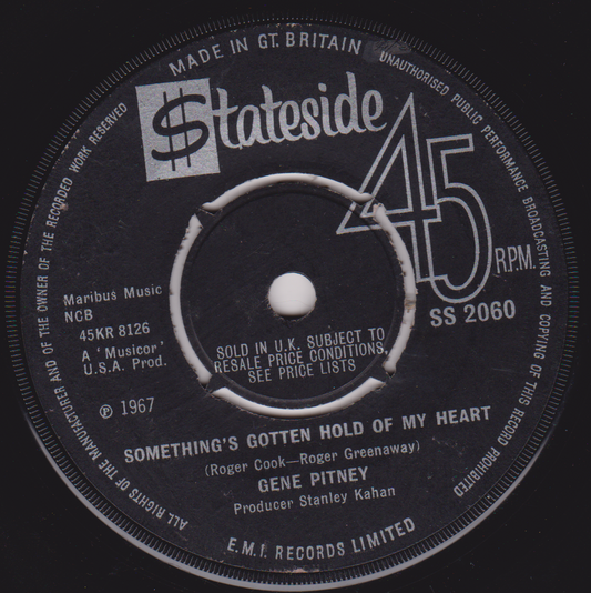 Gene Pitney – Something's Gotten Hold Of My Heart (Stateside 1967) 7" vinyl single G+/-