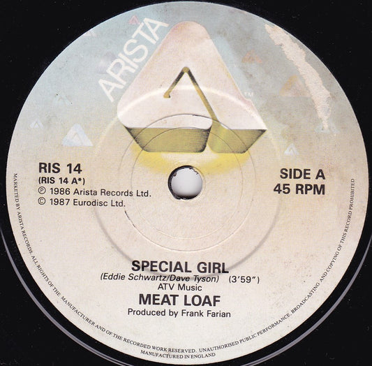 Meat Loaf – Special Girl (Arista 1987) 7" vinyl single G+/-