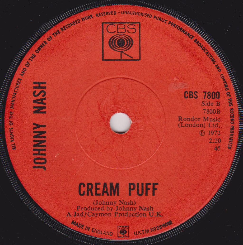 Johnny Nash ‎– Stir It Up (CBS 1972) 7" vinyl single G+/-