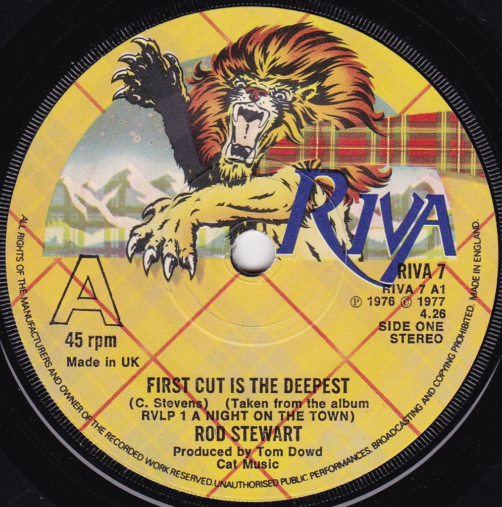 Rod Stewart – First Cut Is The Deepest (Riva 1977) 7" vinyl single G+/-