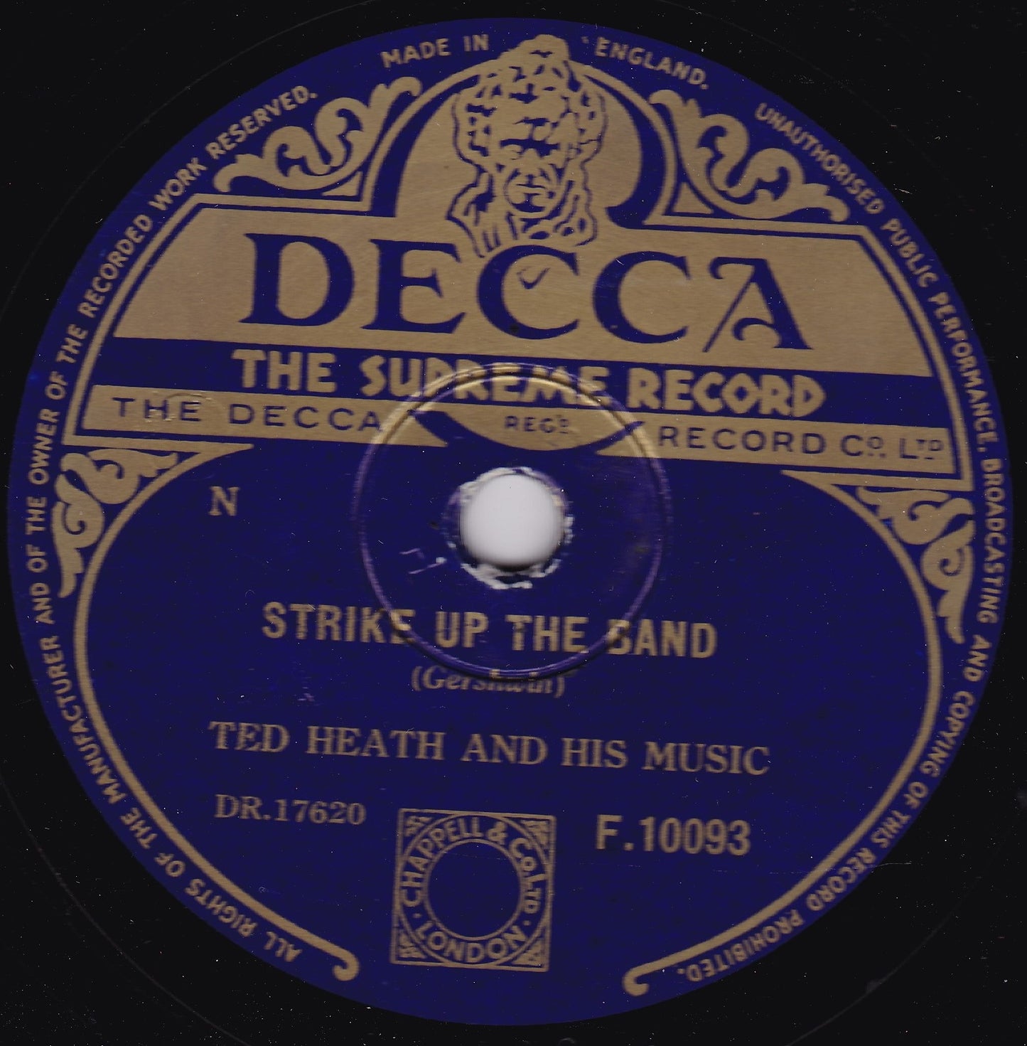 Ted Heath And His Music – Strike Up The Band / Hot Toddy (1953) 10" shellac VG/-