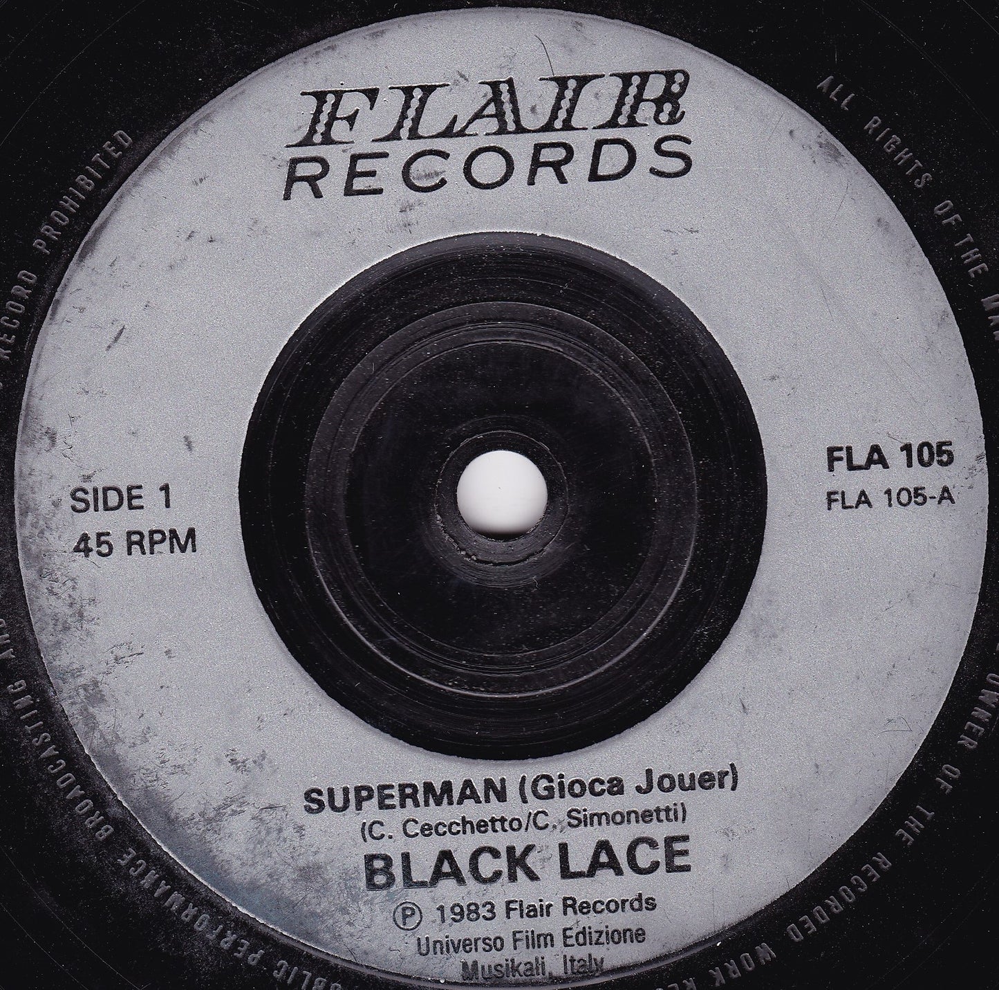 Black Lace – Superman (Flair 1983) 7" vinyl single G+/-