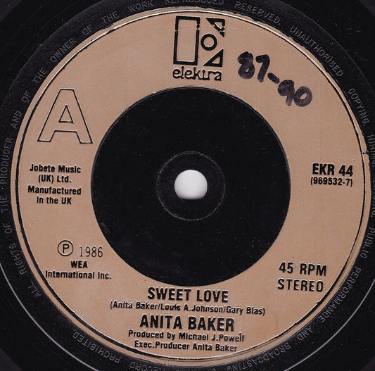 Anita Baker – Sweet Love (Elektra 1986) 7" vinyl single G+/-