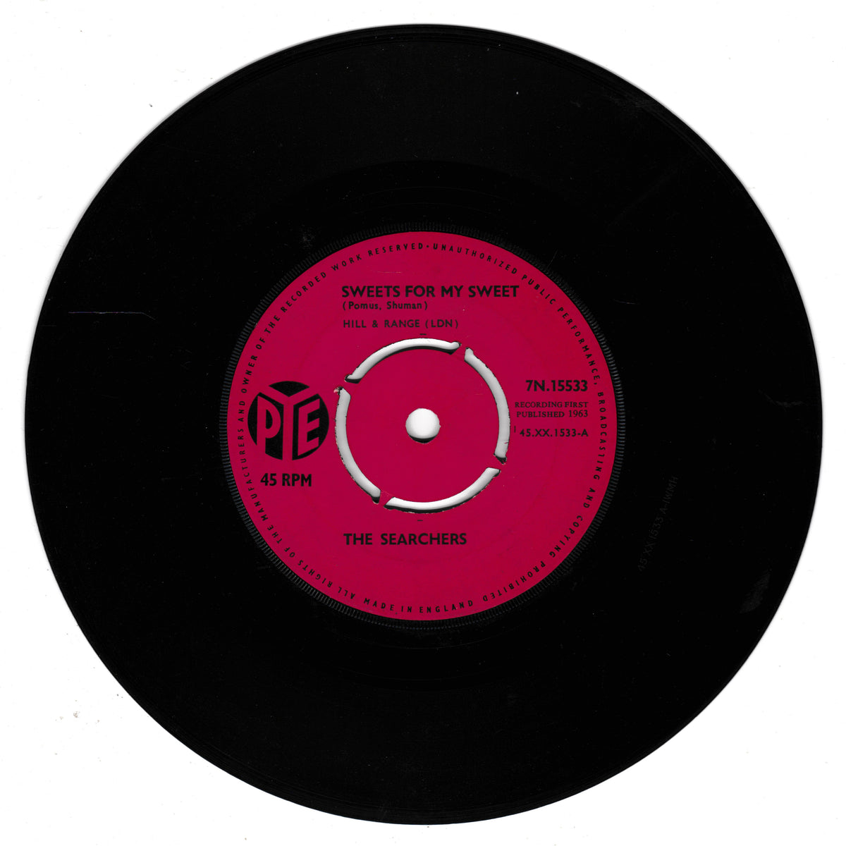 The Searchers ‎– Sweets For My Sweet (Pye 1963) 7" vinyl single VG/VG