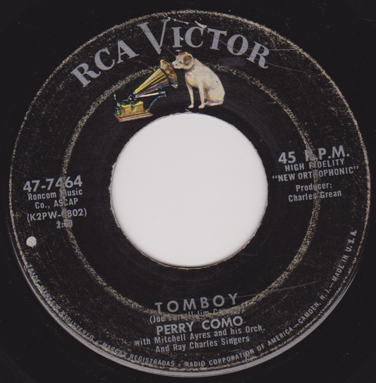 Perry Como – Tomboy (RCA 1959) 7" vinyl US single VG/- jukebox