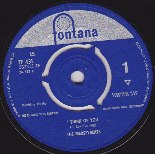 The Merseybeats - I Think Of You (Fontana 1963) 7" vinyl single VG/-