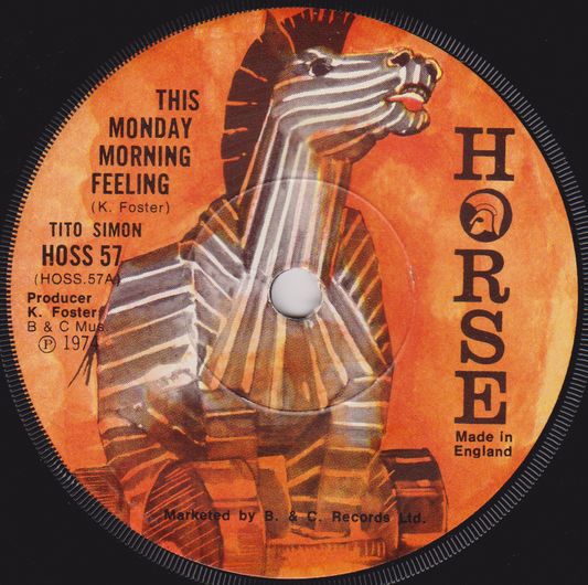 Tito Simon ‎– This Monday Morning Feeling (Horse 1974) 7" vinyl single VG/-