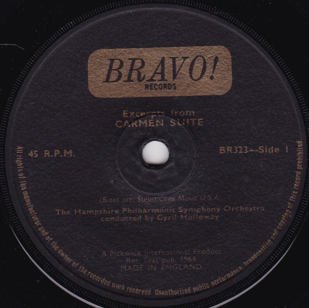 The Hampshire Philharmonic Symphony Orchestra – Carmen Suite (Bravo 1964) 7" vinyl EP