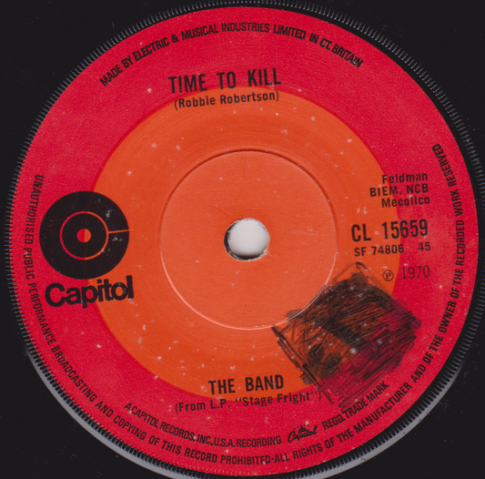 The Band – Time To Kill (Capitol 1970) 7" vinyl single VG/-