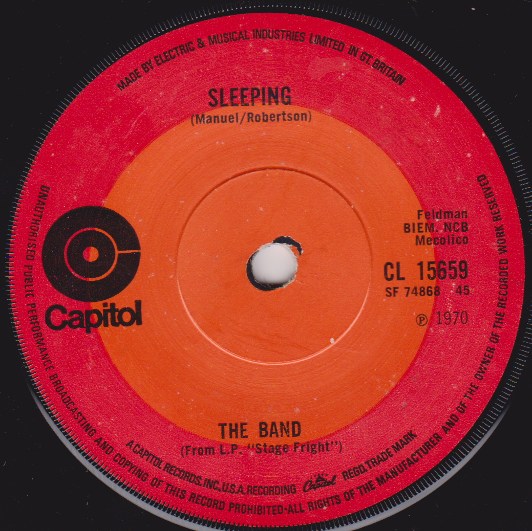 The Band – Time To Kill (Capitol 1970) 7" vinyl single VG/-
