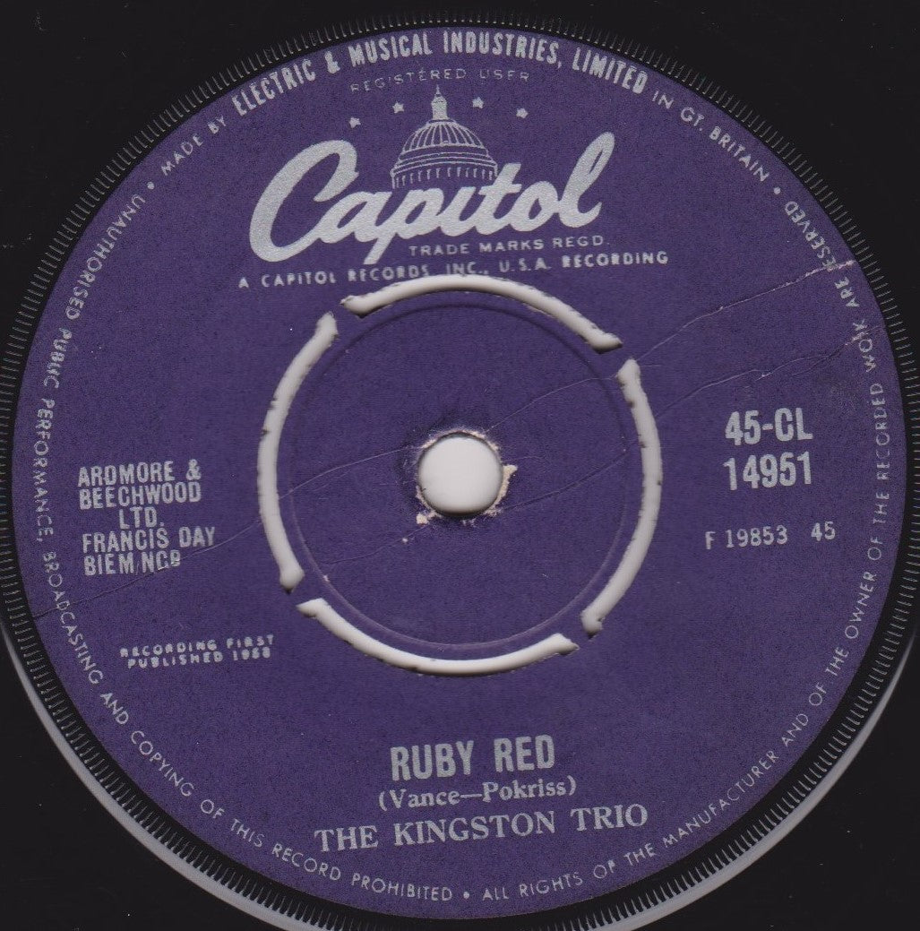 The Kingston Trio – Tom Dooley (Capitol 1959) 7" vinyl single VG/-