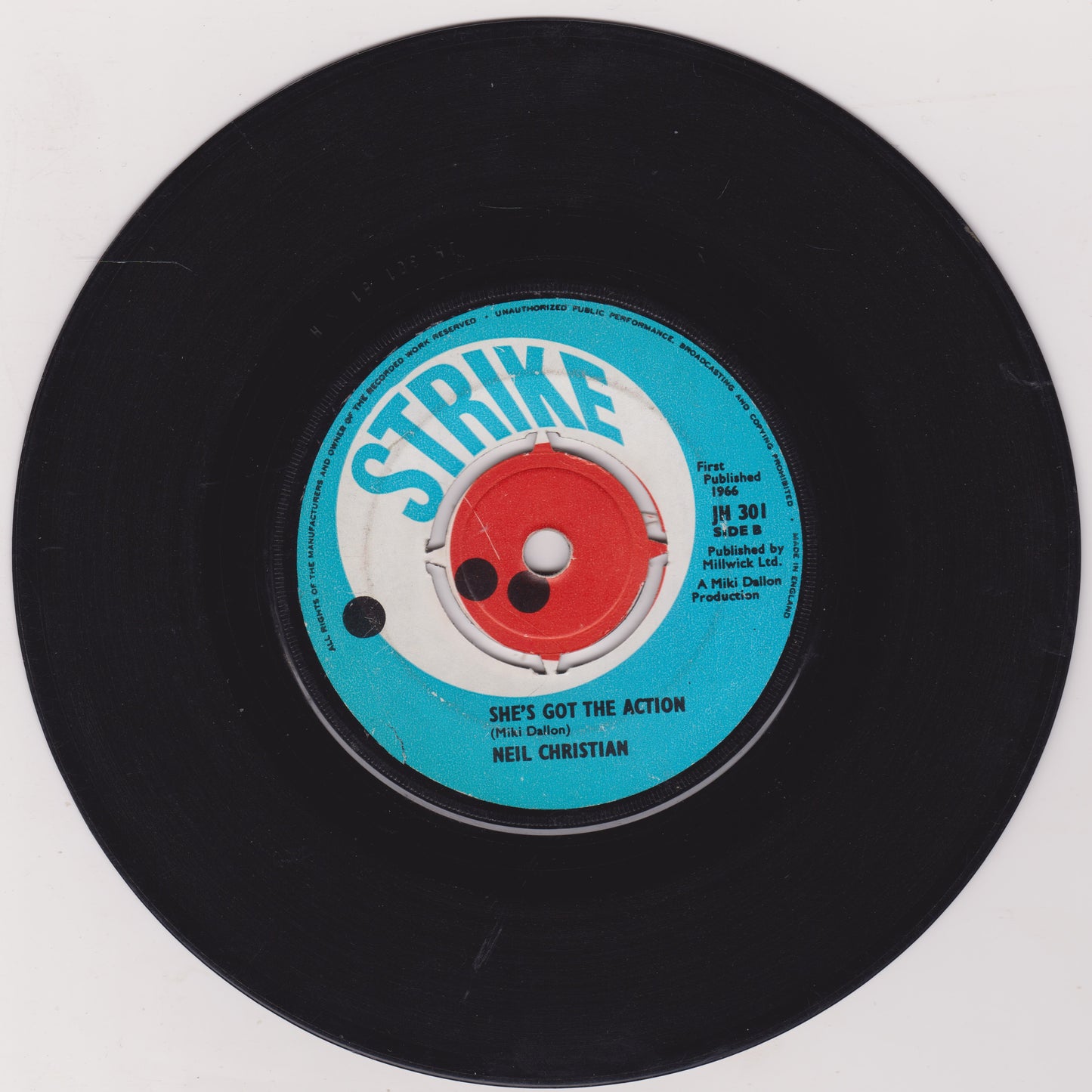 Neil Christian ‎– That's Nice (Strike 1966) 7" vinyl single G+/-