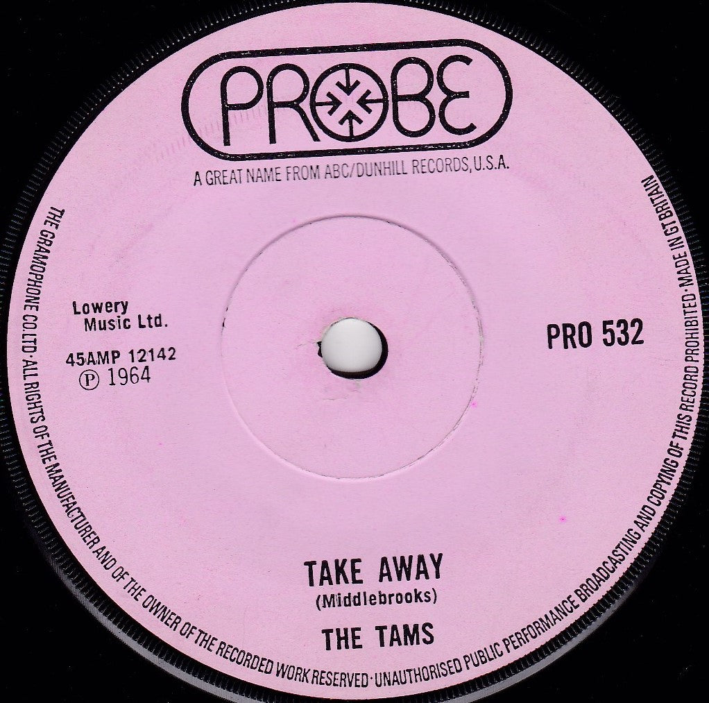 The Tams – Hey Girl Don't Bother Me (Probe 1971) 7" vinyl single G+/-