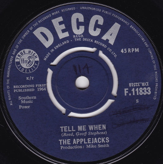 The Applejacks – Tell Me When (Decca 1964) 7" vinyl single G+/-