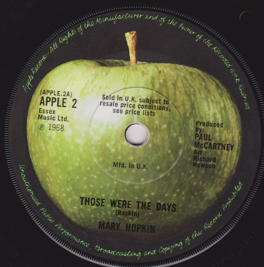 Mary Hopkin – Those Were The Days (Apple 1968) 7" vinyl single VG/-