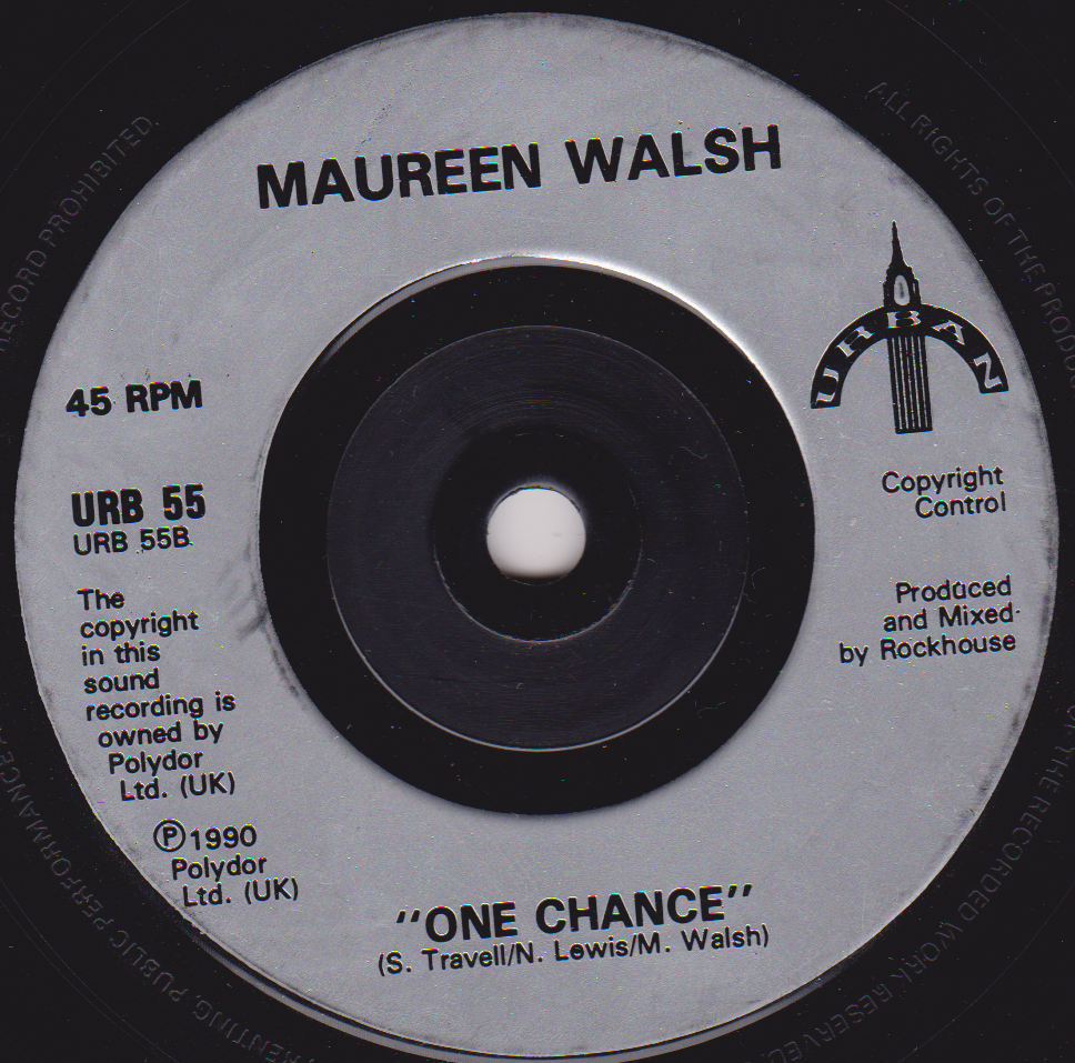 Record label for Maureen Walsh's 'One Chance' with Polydor Ltd. branding.