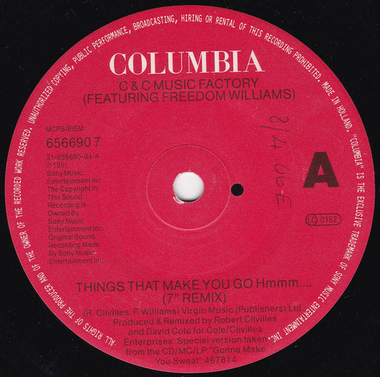 C+C Music Factory - Things That Make You Go Hmmm... (Columbia 1991) 7" vinyl single G+/-