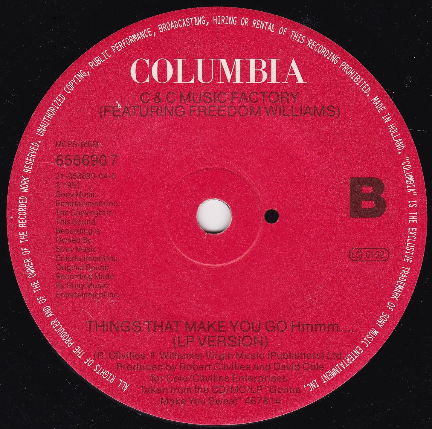 C+C Music Factory - Things That Make You Go Hmmm... (Columbia 1991) 7" vinyl single G+/-