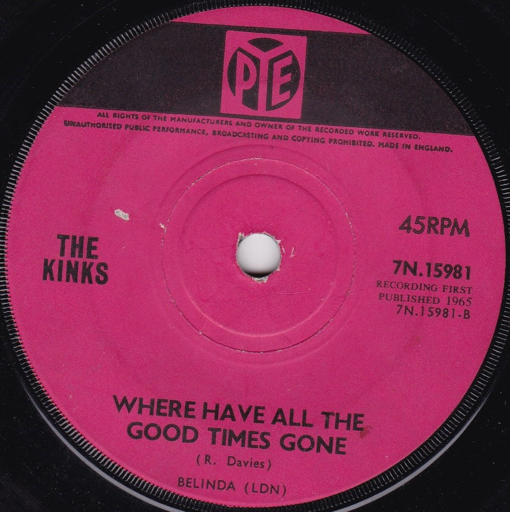 The Kinks ‎– Till The End Of The Day (Pye 1965) 7" vinyl single VG/-