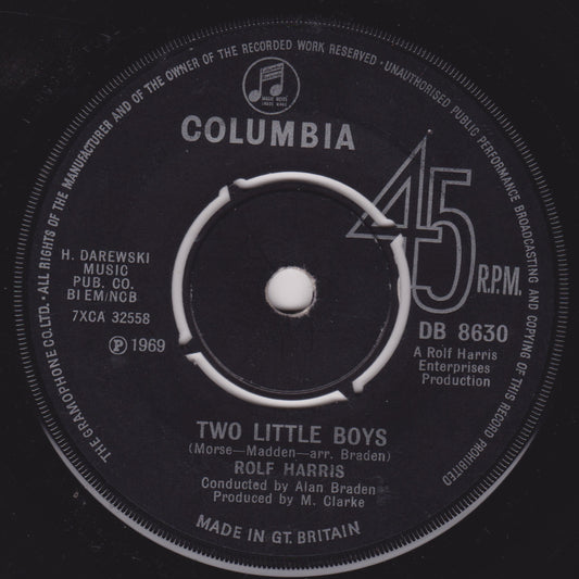 Rolf Harris - Two Little Boys (Columbia, 1969) 7" vinyl single VG/-
