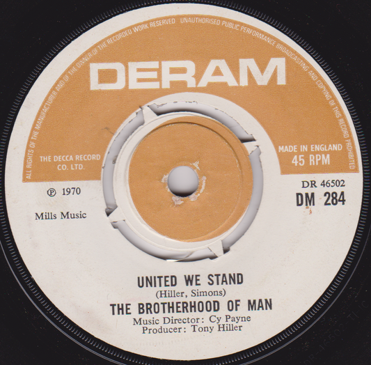 Brotherhood Of Man – United We Stand (Deram 1970) 7" vinyl single VG/-