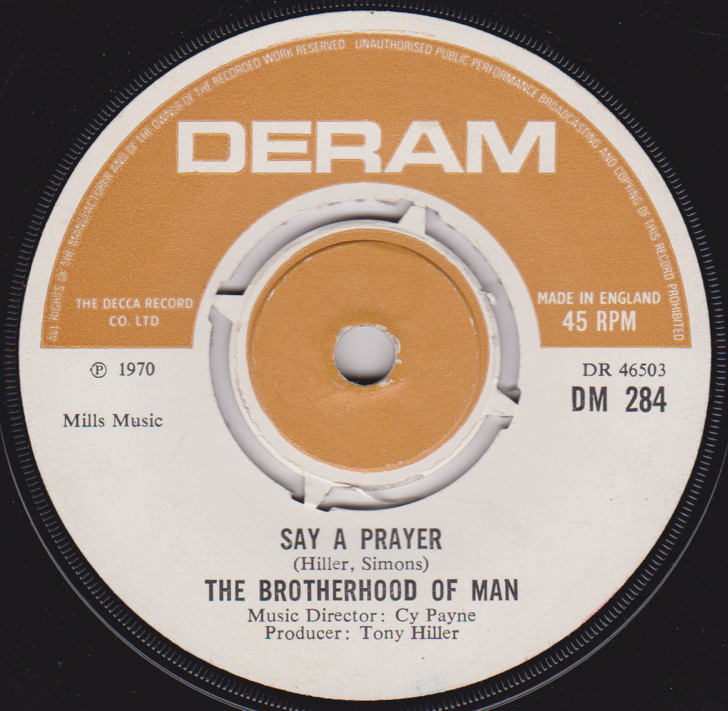Brotherhood Of Man – United We Stand (Deram 1970) 7" vinyl single VG/-