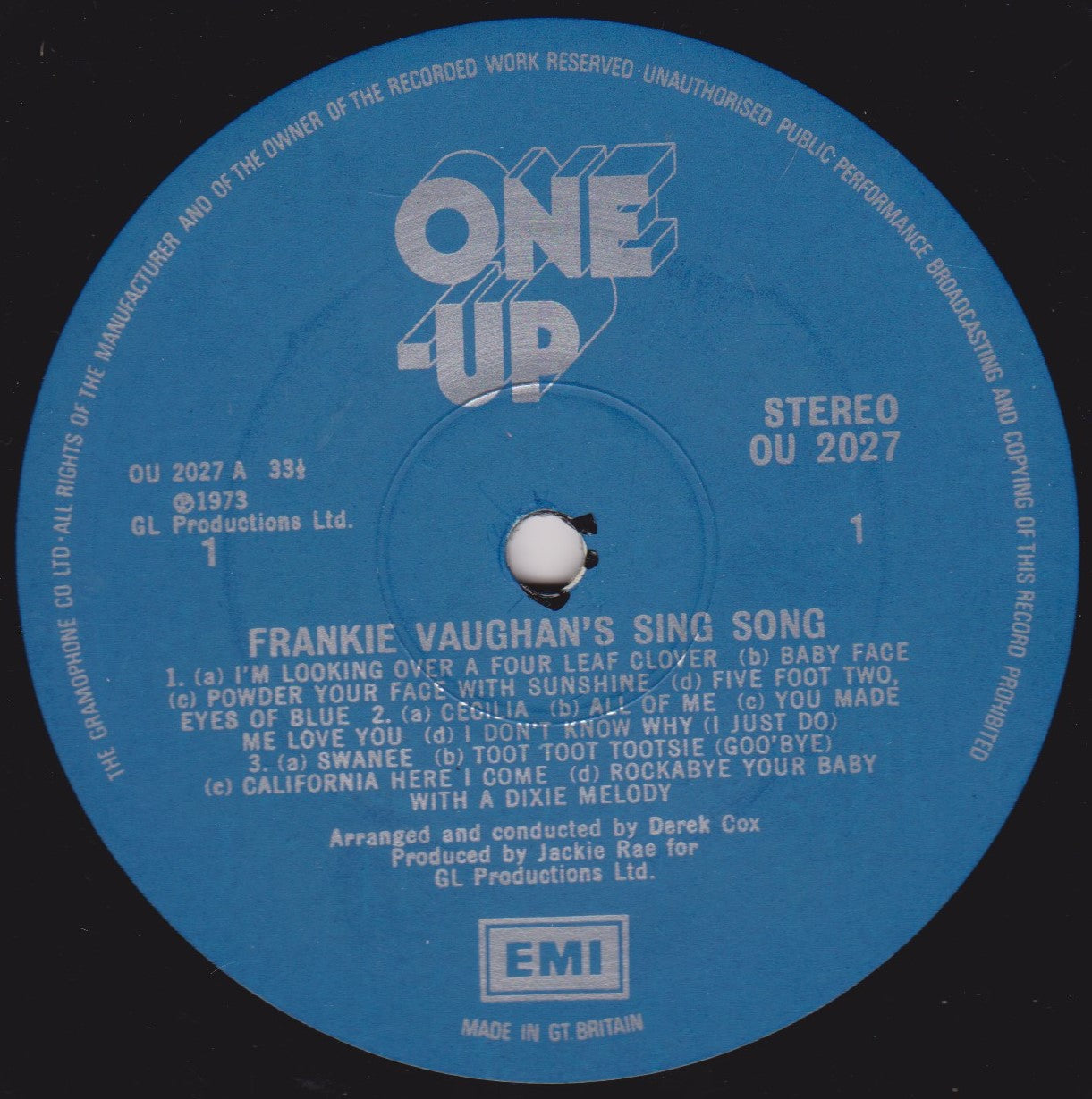 Frankie Vaughan ‎– Frankie Vaughan's Sing Song (One-Up 1973) 12" vinyl LP VG/VG