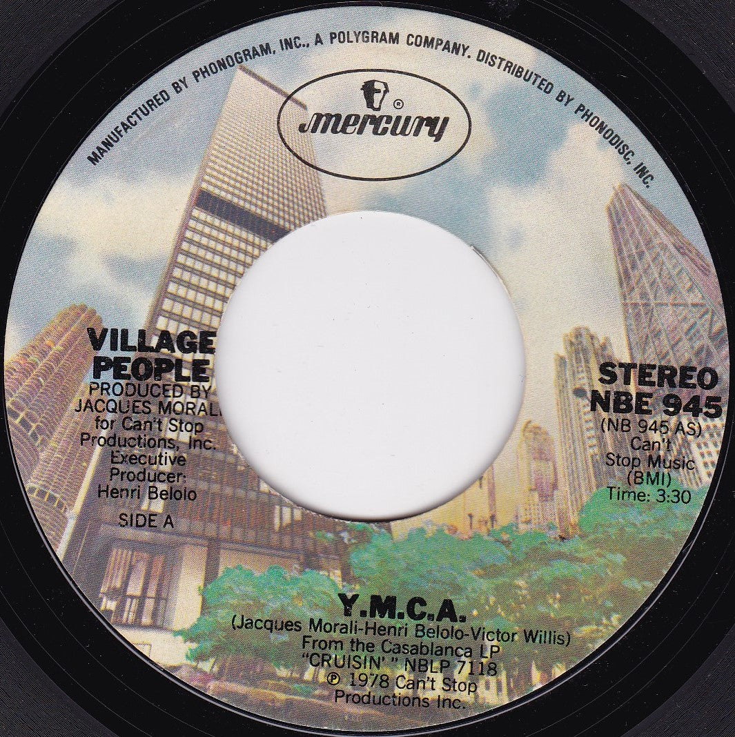 Village People – Y.M.C.A. (Mercury 1978) 7" vinyl single G+/- jukebox centre