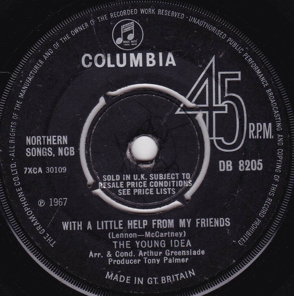 The Young Idea – With A Little Help From My Friends (1967) 7" vinyl single G+/-