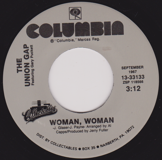 Columbia Records label from a vinyl record with text and logos.