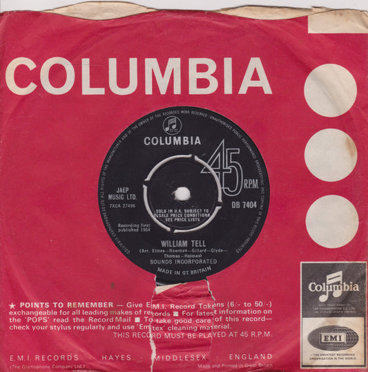 Vintage Columbia record cover with a red background