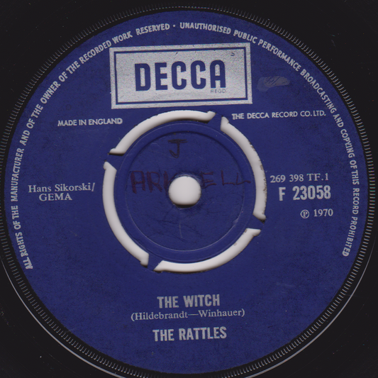 The Rattles – The Witch (Decca 1970) 7" vinyl single G+/-