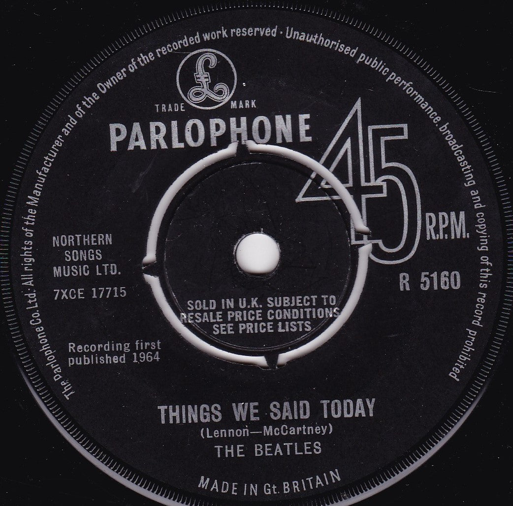 The Beatles ‎– A Hard Day's Night (Parlophone 1964) 7" vinyl single G+/-