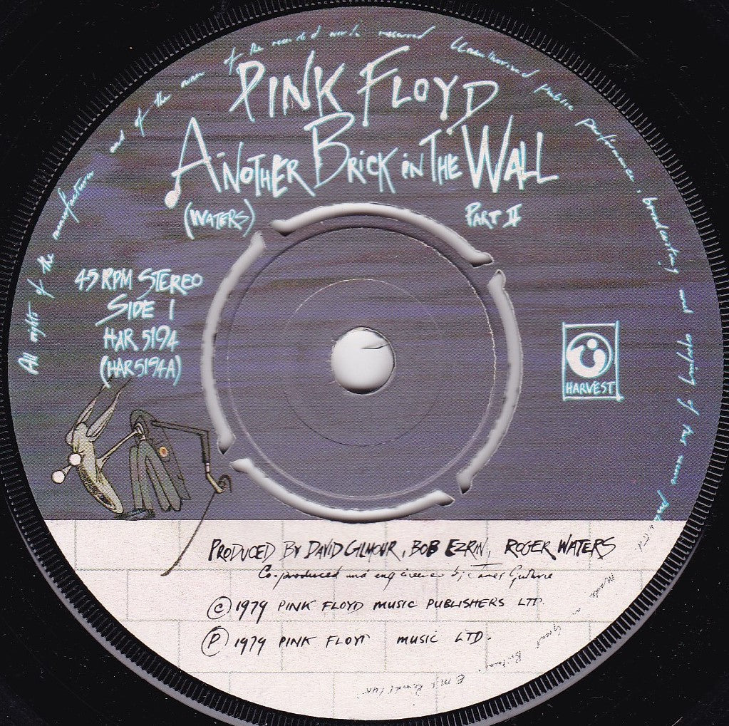 Pink Floyd – Another Brick In The Wall (Part II) (Harvest 1979) 7" vinyl single VG/-