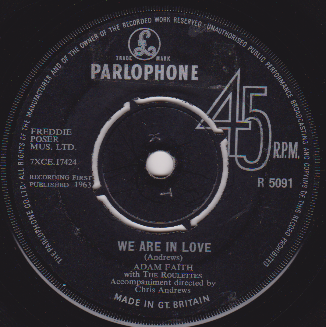 Adam Faith With The Roulettes ‎– We Are In Love (1963) 7" vinyl single G+/-