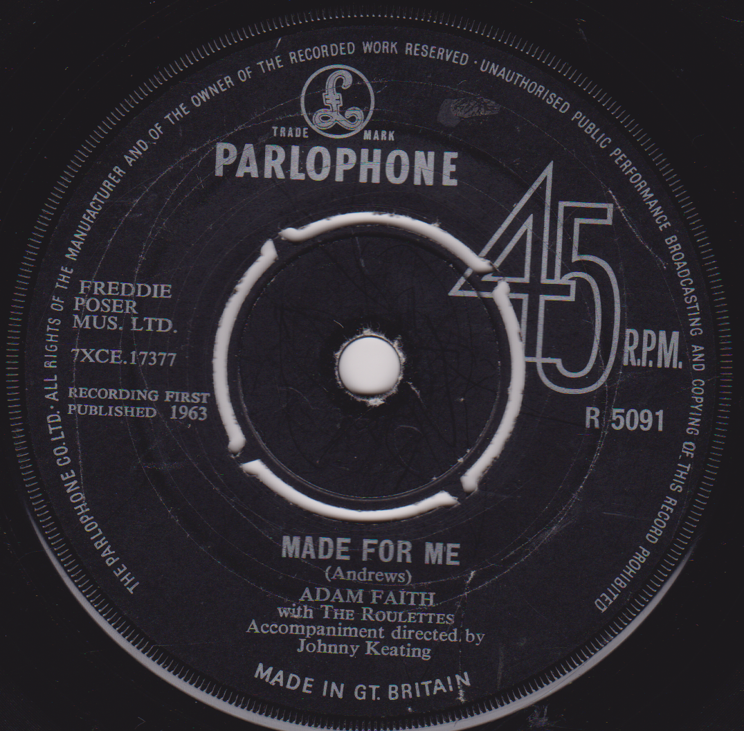 Adam Faith With The Roulettes ‎– We Are In Love (1963) 7" vinyl single G+/-