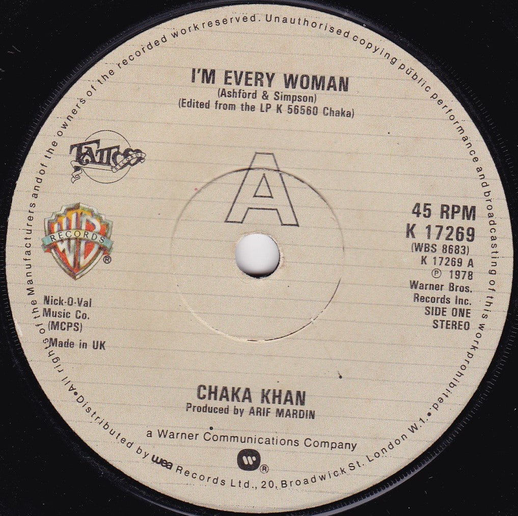 Chaka Khan ‎– I'm Every Woman (WB 1978) 7" vinyl single G+/-