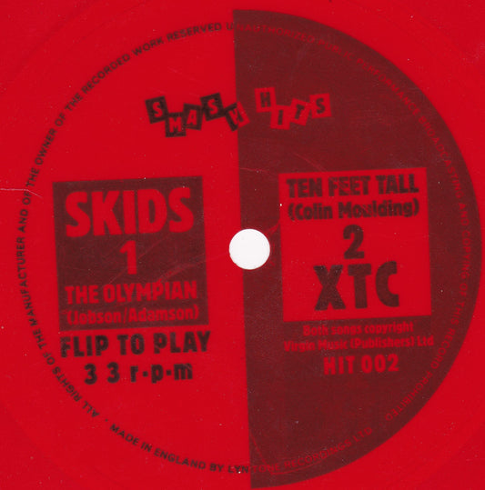 Skids/XTC - The Olympian/Ten Feet Tall (Smash Hits 1980) 7" flexidisc G+/- 33rpm