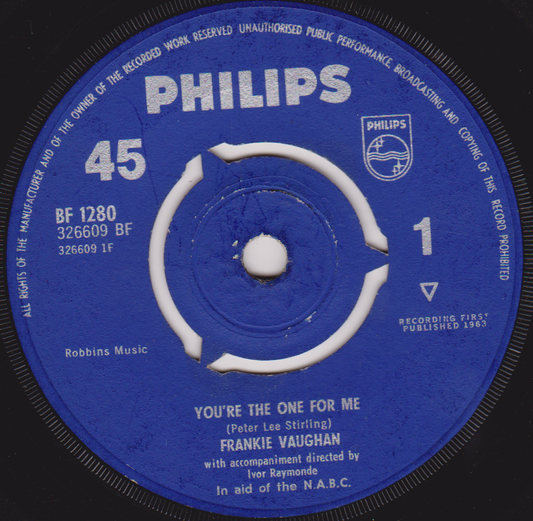 Frankie Vaughan – You're The One For Me (Philips 1963) 7" vinyl single VG/-