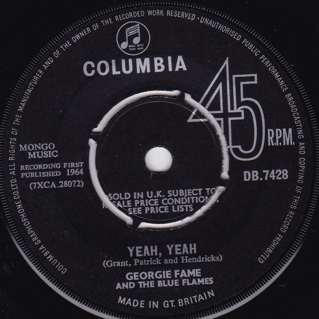 Georgie Fame And The Blue Flames - Yeah, Yeah (1964) 7" vinyl single VG/-