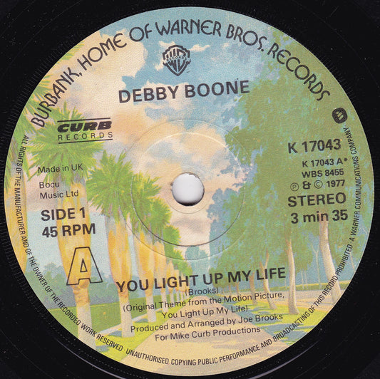 Debby Boone – You Light Up My Life (WB 1977) 7" vinyl single G+/-