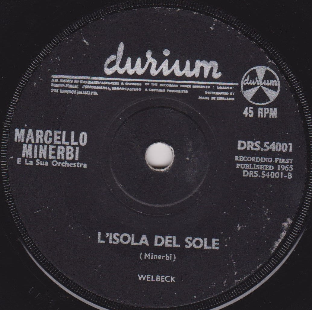 Marcello Minerbi E La Sua Orchestra ‎– Zorba's Dance (Durium 1965) 7" vinyl single VG/-